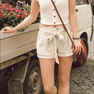 Striped paperbag shorts